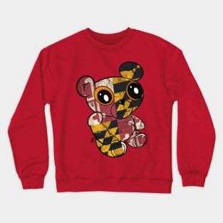 Maryland State Flag Art Teddy Bear Crewneck Sweatshirt